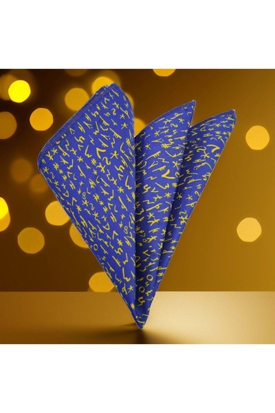 Exve Exclusive Albume de buzunar cu design special, cu alfabet antic, galben pe albastru, cu imprimeu