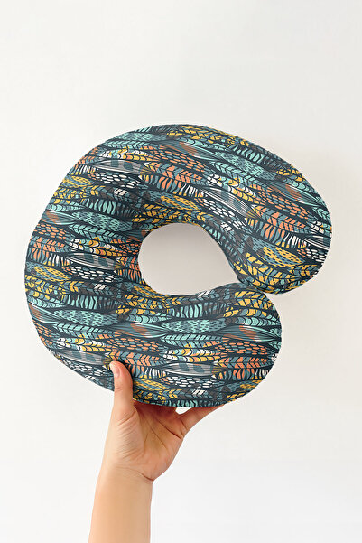 Evimde Bambaşka Pernă ergonomică pentru gât cu model tropical de frunze - Per...