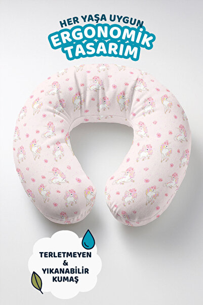 Evimde Bambaşka Jednorog Sa deznom Pamuk pakovanja jastuka za vrat - pastelno...