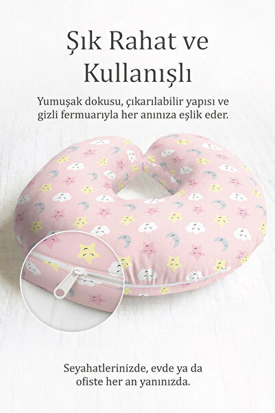 Evimde Bambaşka Oblak Mesečina Zvezda Sa deznom Pamuk Paket Jastuka za Vrat -...