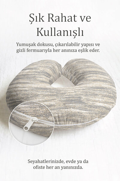 Evimde Bambaşka Prirodna krivulja Sa deznom Ergonomski jastuk za vrat - Moder...