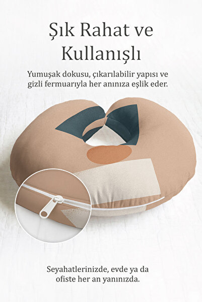 Evimde Bambaşka Apstraktni Geometrijski dezen Ergonomski jastuk za vrat - Mod...