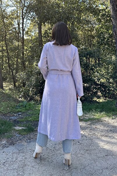 NEW LAVİVA Women's Unlined Belted Cashmere Coat with Pocket Detail 700-3310