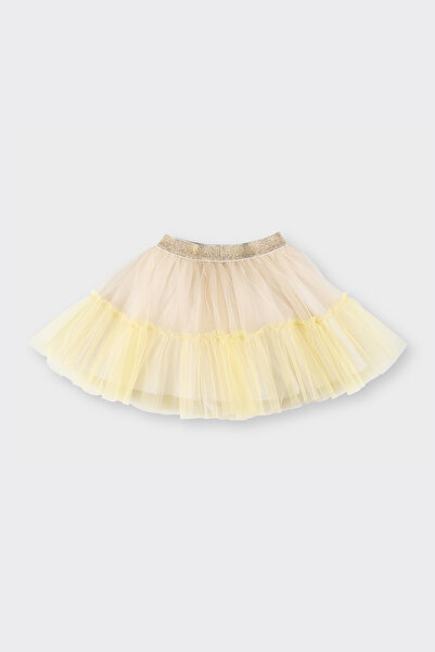 Panço Kız Bej Örme Etek