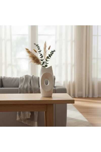 Casco مزهرية سيراميكية بتصميم حلقي عصري