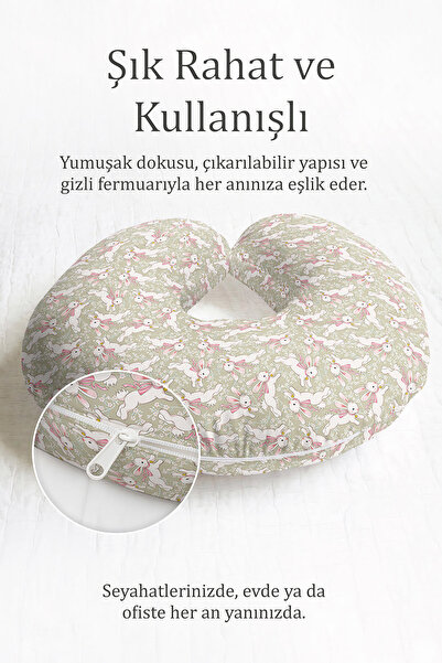 Evimde Bambaşka Slatki zec Sa deznom Pamuk jastuk za vrat - pastelno zeleni i...