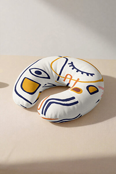 Evimde Bambaşka Pernă ergonomică pentru gât cu linii abstrakte - Pernă de căl...