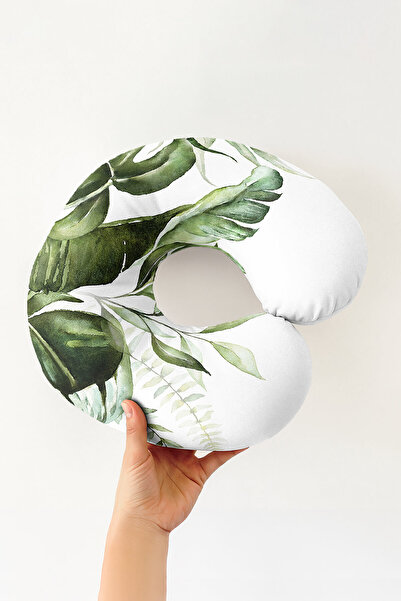 Evimde Bambaşka Pernă ergonomică pentru gât cu model tropical de frunze - Per...