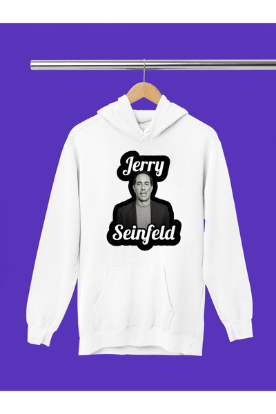 MAGORS Hanorac cu glugă din bumbac imprimat SEINFELD, cu mânecă lungă, cu 3 fire