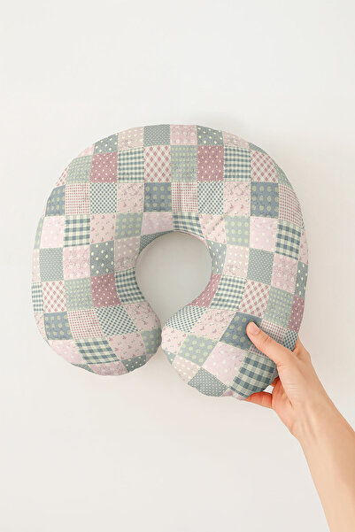 Evimde Bambaşka Pernă pentru gât din bumbac cu model mozaic - Pernă de călăto...