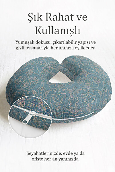 Evimde Bambaşka Klasični damask Sa deznom ergonomski jastuk za vrat - vintage...