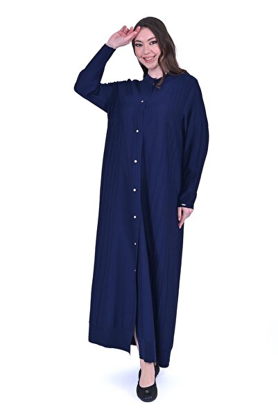 Invee Ribbed Knit Cardigan Dark Blue