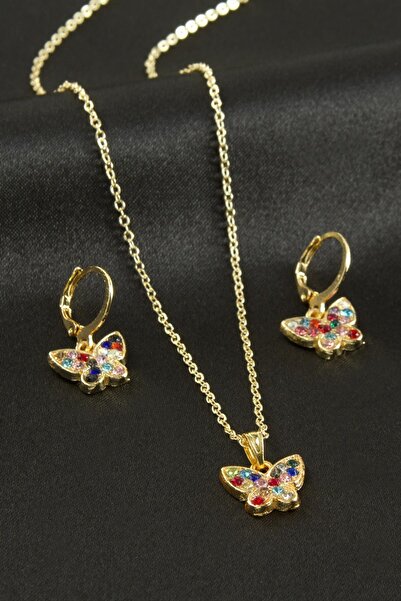 Ronanna Butterfly Stone Set Necklace