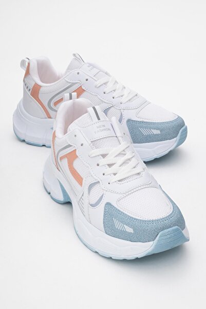 CCWAY AYAKKABI حذاء رياضي نسائي من نوع أنوراك برباط باللون الأبيض والأزرق