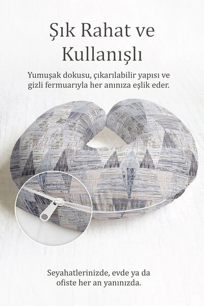 Evimde Bambaşka Moderni Geometrijski dezen Pamuk jastuk za vrat - pastelno si...