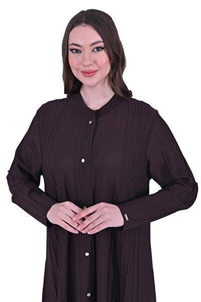 Invee Ribbed Knit Cardigan Brown