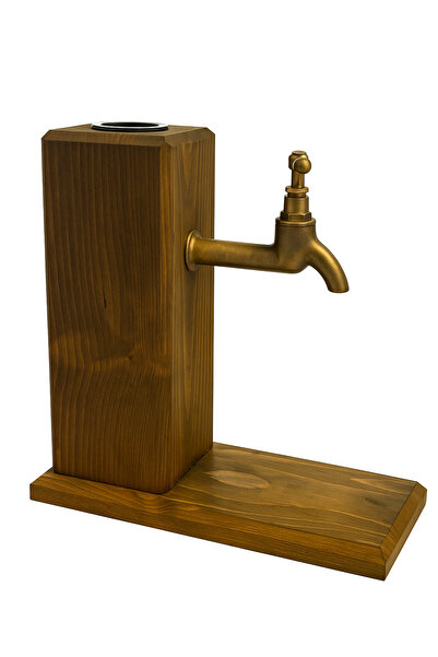 EKfan Kişiye Özel Musluklu Doğal Ahşap İçki Standı, İçki Çeşmesi, Doğum