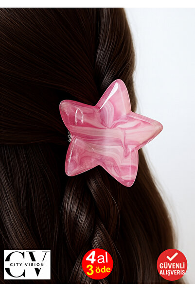 cityvision Pink-White Gradient Color Star Model Bone Buckle 4 cm Small Size