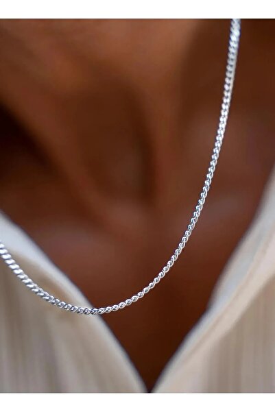 Ricco Jewellery 925 Ayar Gümüş 2 Mm Gurmet Kolye