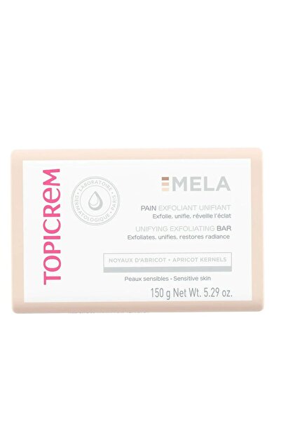 Topicrem - Mela, Sapun peeling - Uniformizează tenul, Exfoliază, Condimentează strălucirea - Ulei de măsline, Coprah