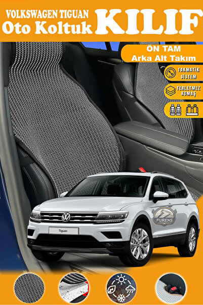 STS Oto Aksesuar غطاء مقعد سيارة فولكس فاجن تيجوان متوافق مع السلسلة السوداء ...