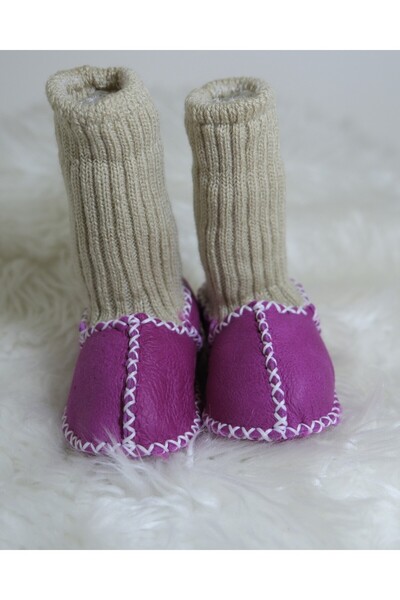 TTY Baby Booties Furry Genuine Lambskin