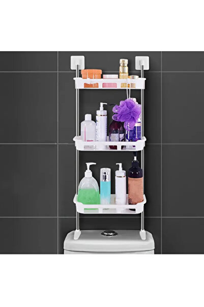 Un رف تخزين حمام بثلاث طبقات - تصميم عصري وعملي لتنظيم أدوات الحمام