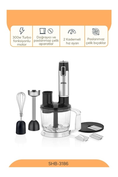 teknotrust Gri 5 Fonksiyonlu El Blender Seti, Çok Amaçlı ve Kullanışlı Mutfak...
