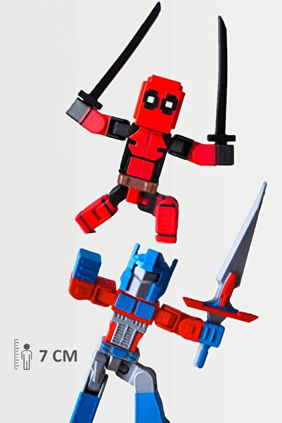 FigürDizayn Minecraft Deadpool ve Optimus Prime Hareketli Eklemli Figür
