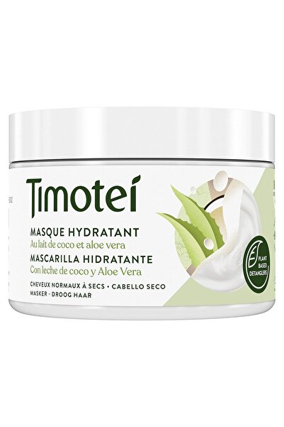 TİMOTEİ Moisture Mask for Dry Hair with Coconut Milk and Aloe Vera, 98% Ingredients, Silicon