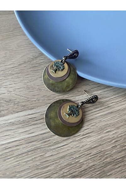 dela otantik Hayat Ağacı Sembolü Katmanlı Boho Büyük Küpe – El Yapımı Otantik...