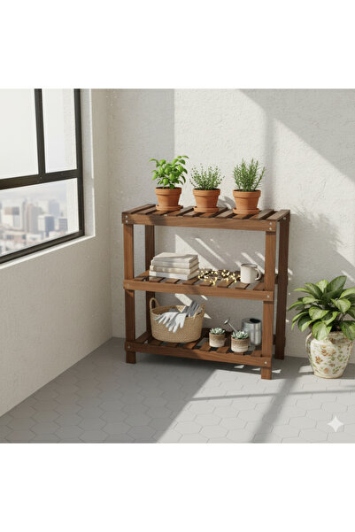 KARAS AHŞAP AHŞAP DEKORATİF AYAKKABILIK RAF 3'LÜ