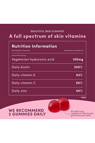 Nature's Bounty B-Beautiful Skin Gummies With Hyaluronic Acid (60)