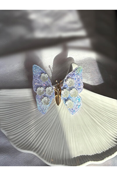 lesuvera Children's Purple Moving Butterfly Flower Large Hair Clip