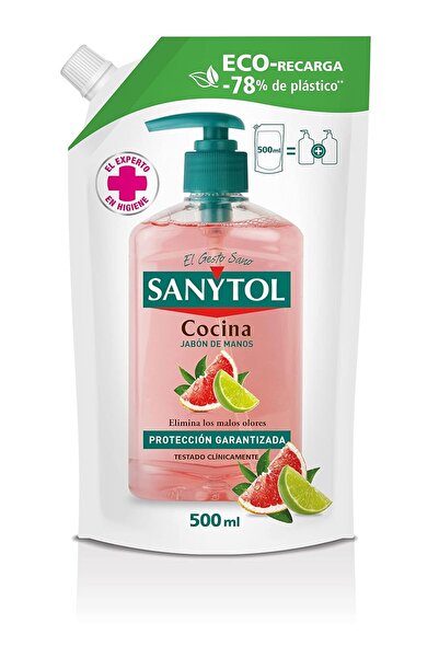 Sanytol - Săpun de mâini de bucătărie reumplere, parfum de grapefruit și lămâ...
