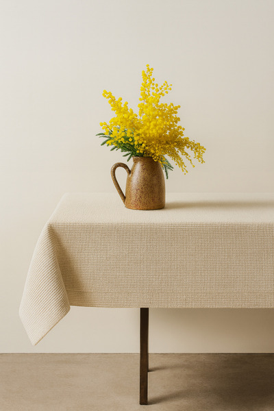 SOBA Design PAMUKLU DESENLİ KREM RENGİ MASA ÖRTÜSÜ | 140X180 CM