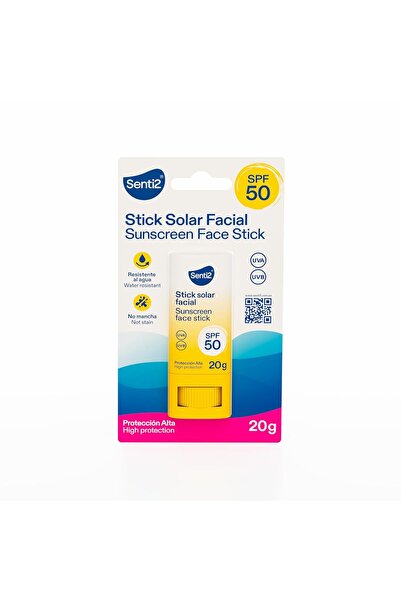 Senti2 Stick solar SPF 50, rezistent la apă, protecție ridicată, 20 g