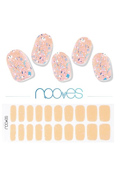 Nooves Peach Galettes Metallic Gel Nails - 20 Units