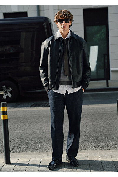 Mavi Μαύρο μπουφάν από συνθετικό δέρμα 0110636