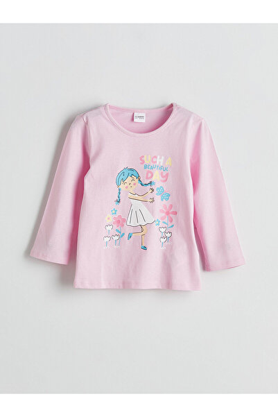 LC Waikiki New Season Crew Neck Printed Girls' Pajama Set