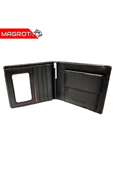 Magrot Men's black genuine leather wallet Hassion 623