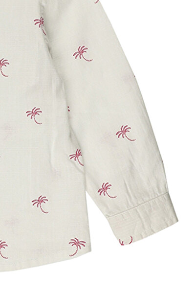 Panço Erkek Beyaz Dokuma Gömlek Yaka Gömlek