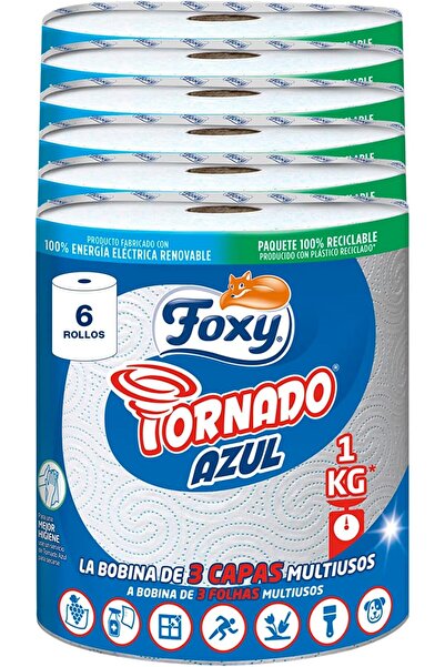 Foxy Tornado Blue Multi-Purpose Paper, 340 Services per Roll, PEFC-Certified, Packaging f