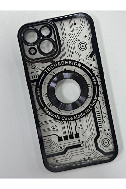 Apple iPhone 14 Uyumlu Cd lazer Saatli Arka Koruma Kilif