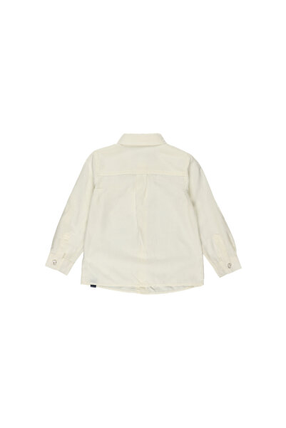 Panço Erkek Ecru Dokuma Gömlek Yaka Gömlek