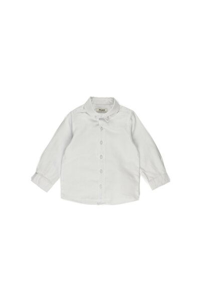 Panço Erkek Beyaz Dokuma Gömlek Yaka Gömlek