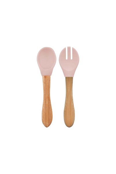 OiOi طقم ملعقة وشوكة طعام بينكي بينك