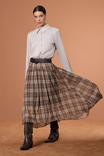 UPGRADE Ekose Şifon Etek Multi