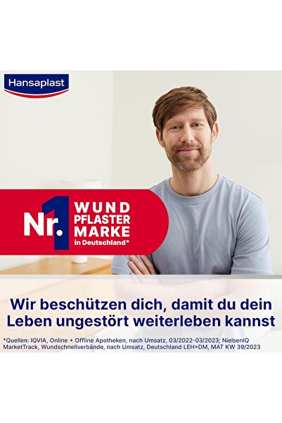 Hansaplast Fixierpflaster Classic (5 m x 2,5 cm), Tapeband zur einfachen und sicheren Fixierung von