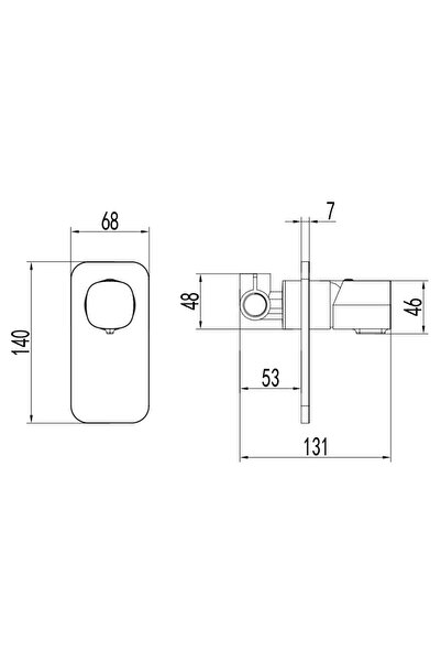Fdesign Meandro Shower Faucet, recessed mounting, included built-in body, chrome